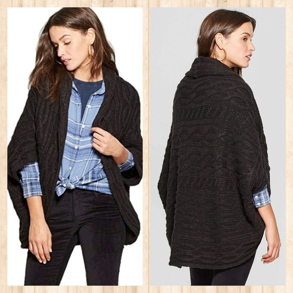 Universal Thread Sweaters - Sparkle Chunky Knit Cocoon Cardigan